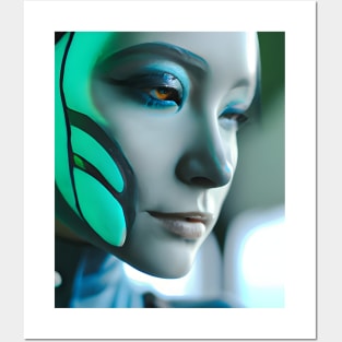 Enhanced Cyberpunk Woman Posters and Art